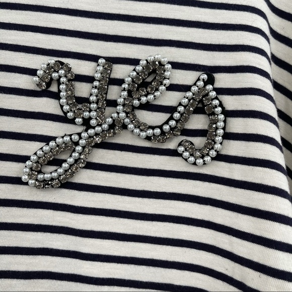 Zara Trafaluc Striped High Lo Embellished Top​ - Picture 3 of 6